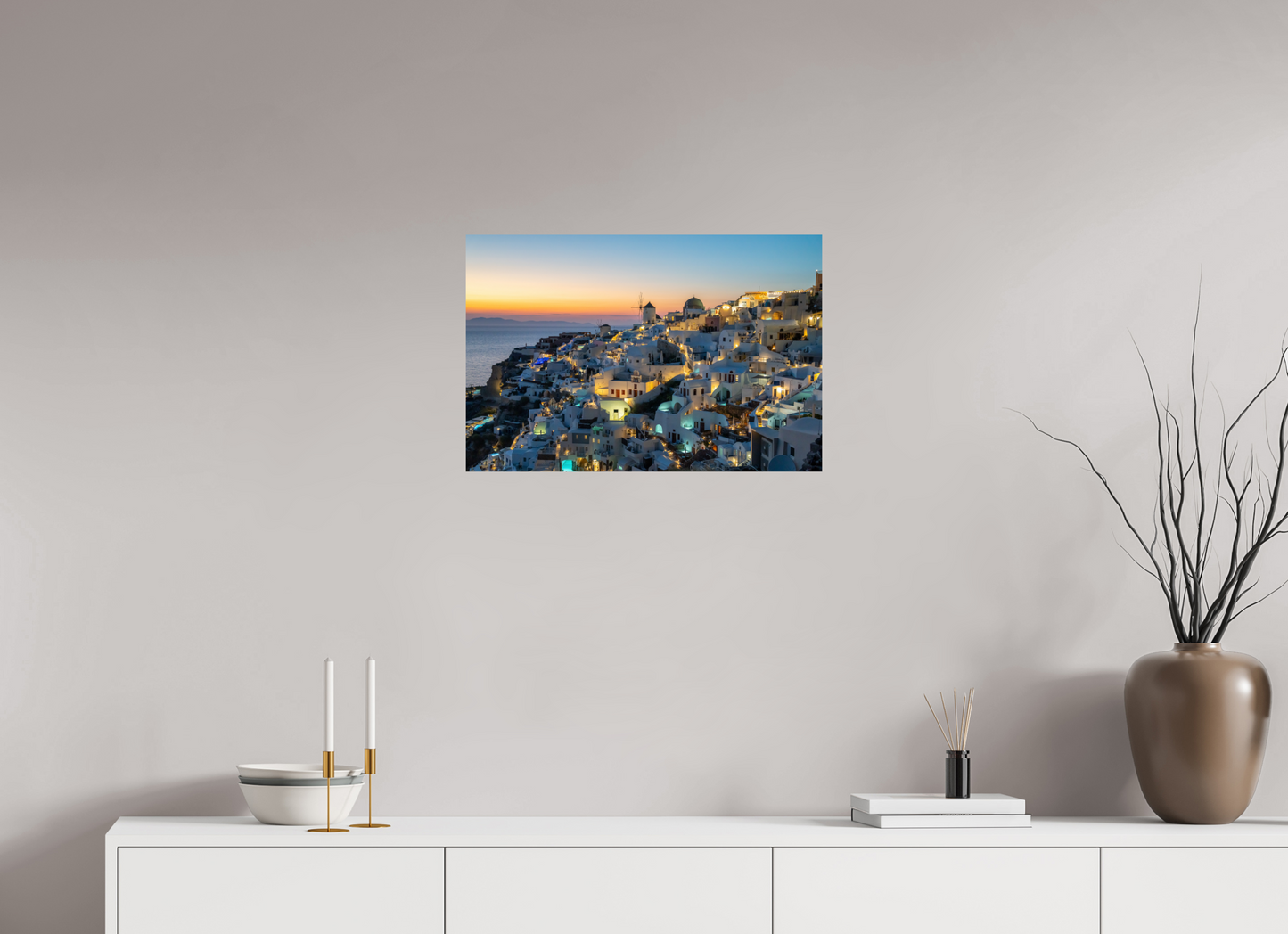 24 x 16″, ChromaLuxe HD Metal Print Serene Santorini