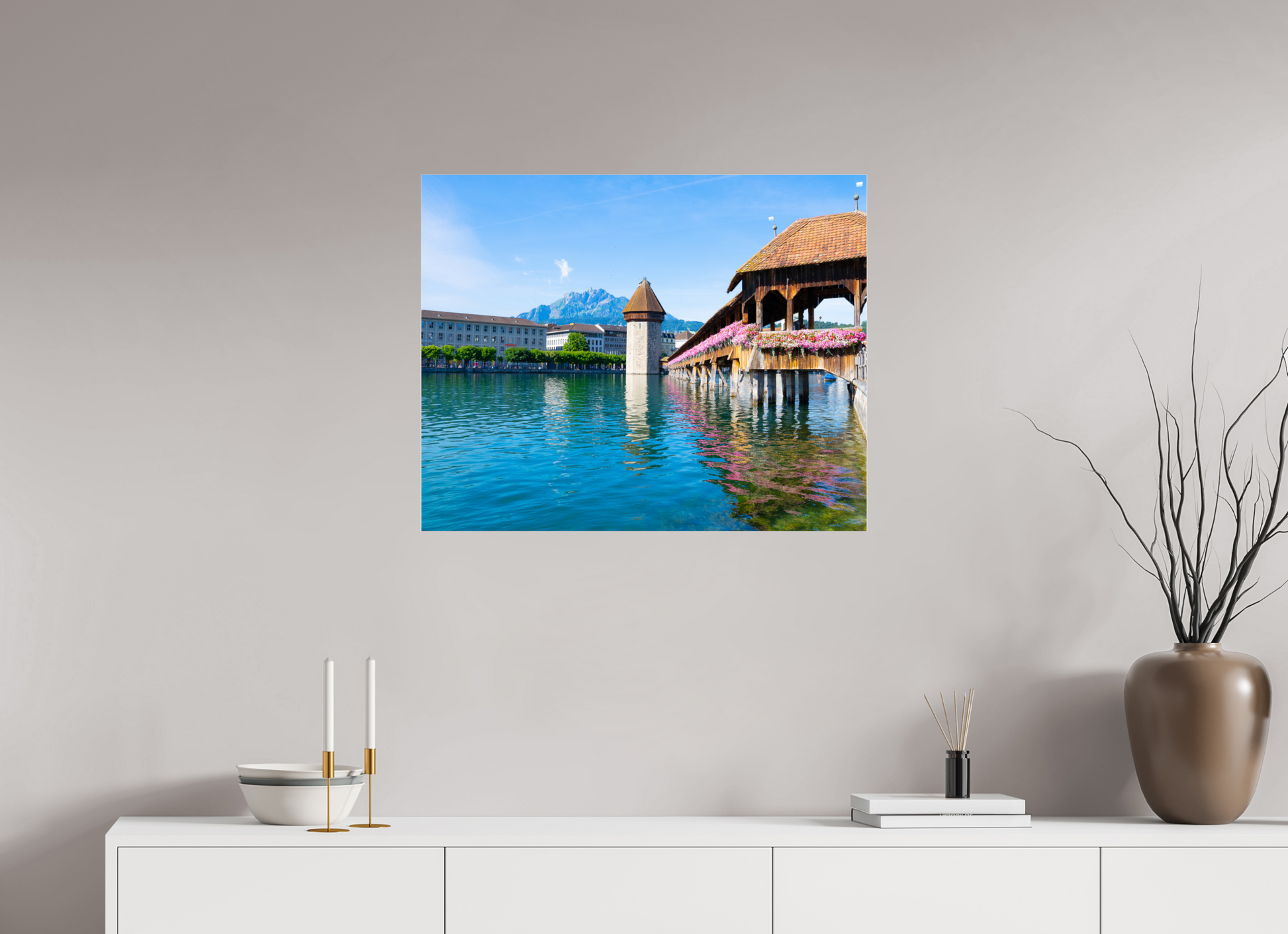 30 x 24″, Acrylic Glass 0.08mm Fuji Crystal Archive DP II The Chapel Bridge