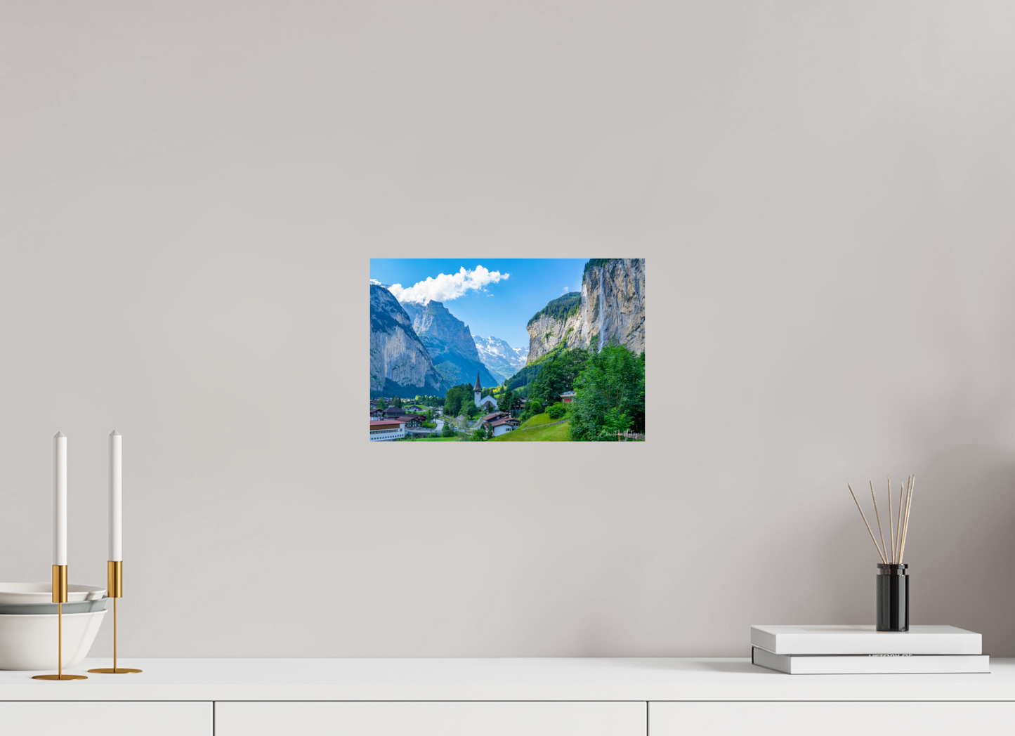 12 x 8″, ChromaLuxe HD Metal Print Lauterbrunnen Valley