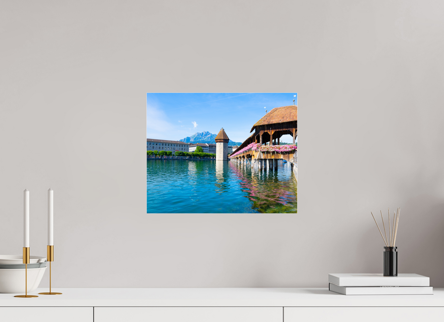 15 x 12″, Acrylic Glass 0.08mm Fuji Crystal Archive DP II The Chapel Bridge