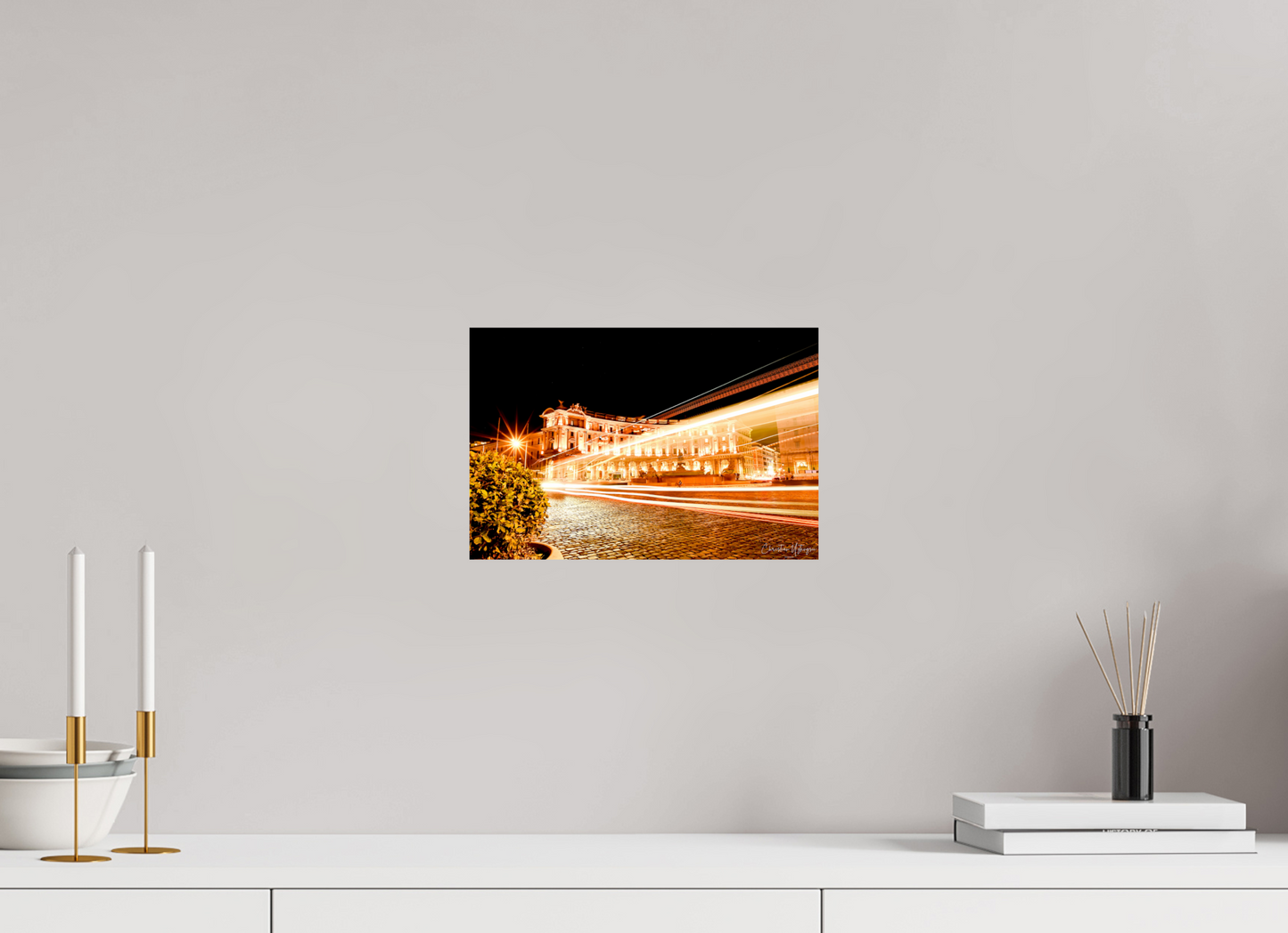 12 x 8″, ChromaLuxe HD Metal Print Flashing Lights