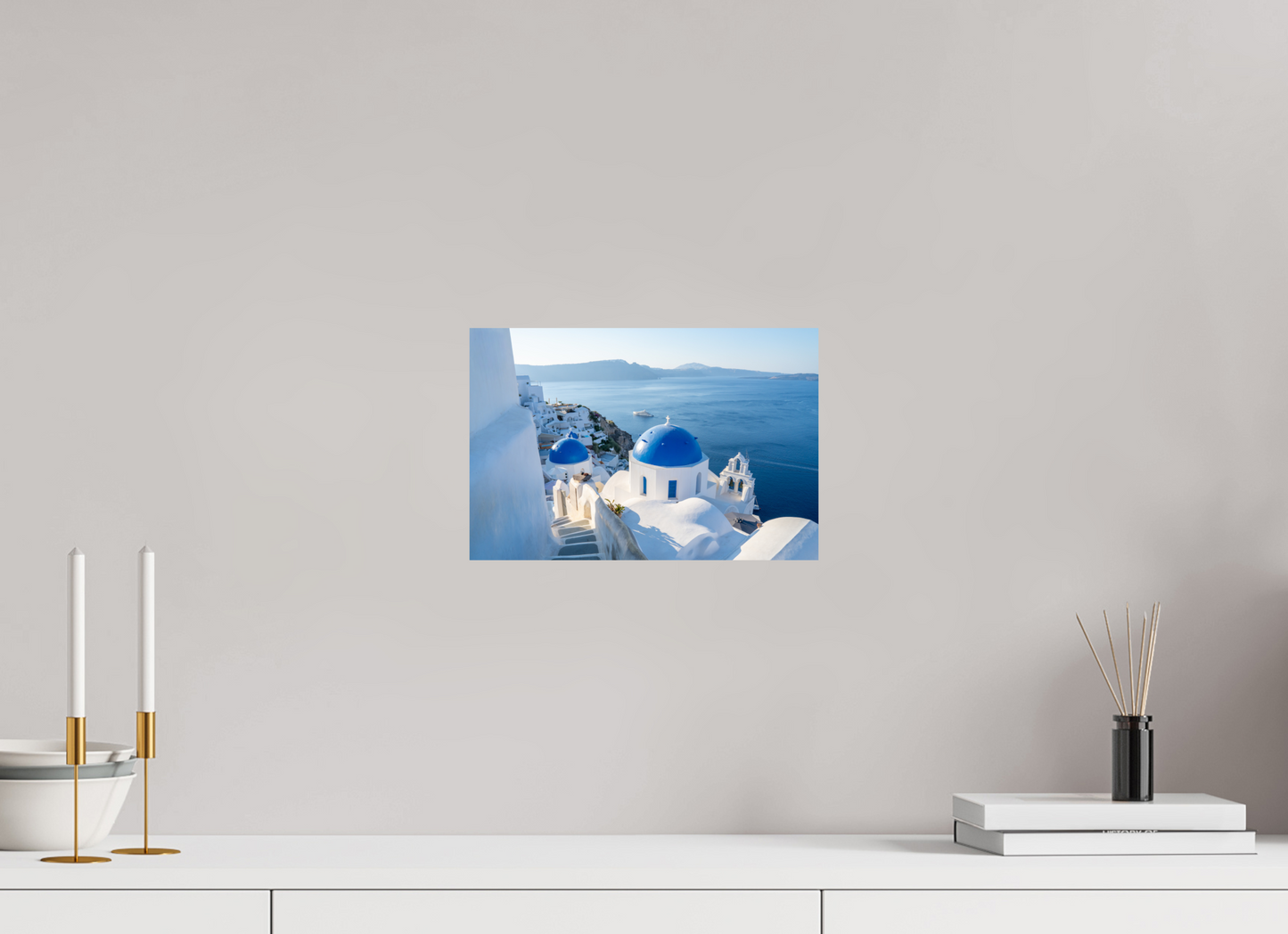 12 x 8″, ChromaLuxe HD Metal Print The Blue Domes of Oía