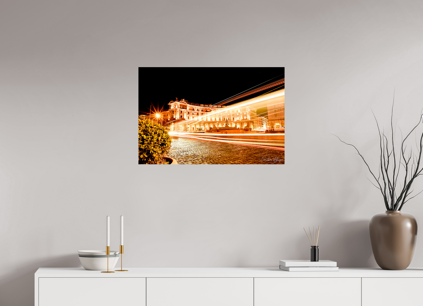 30 x 20″, ChromaLuxe HD Metal Print Flashing Lights