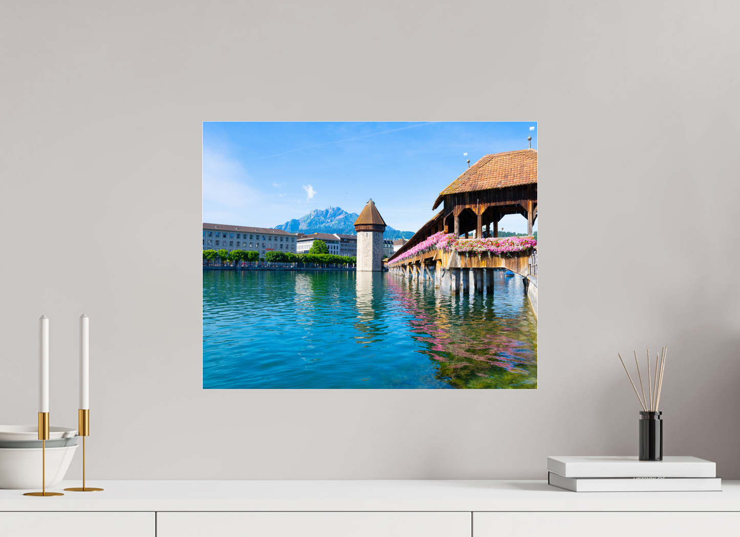 20 x 16″, Acrylic Glass 0.08mm Fuji Crystal Archive DP II The Chapel Bridge