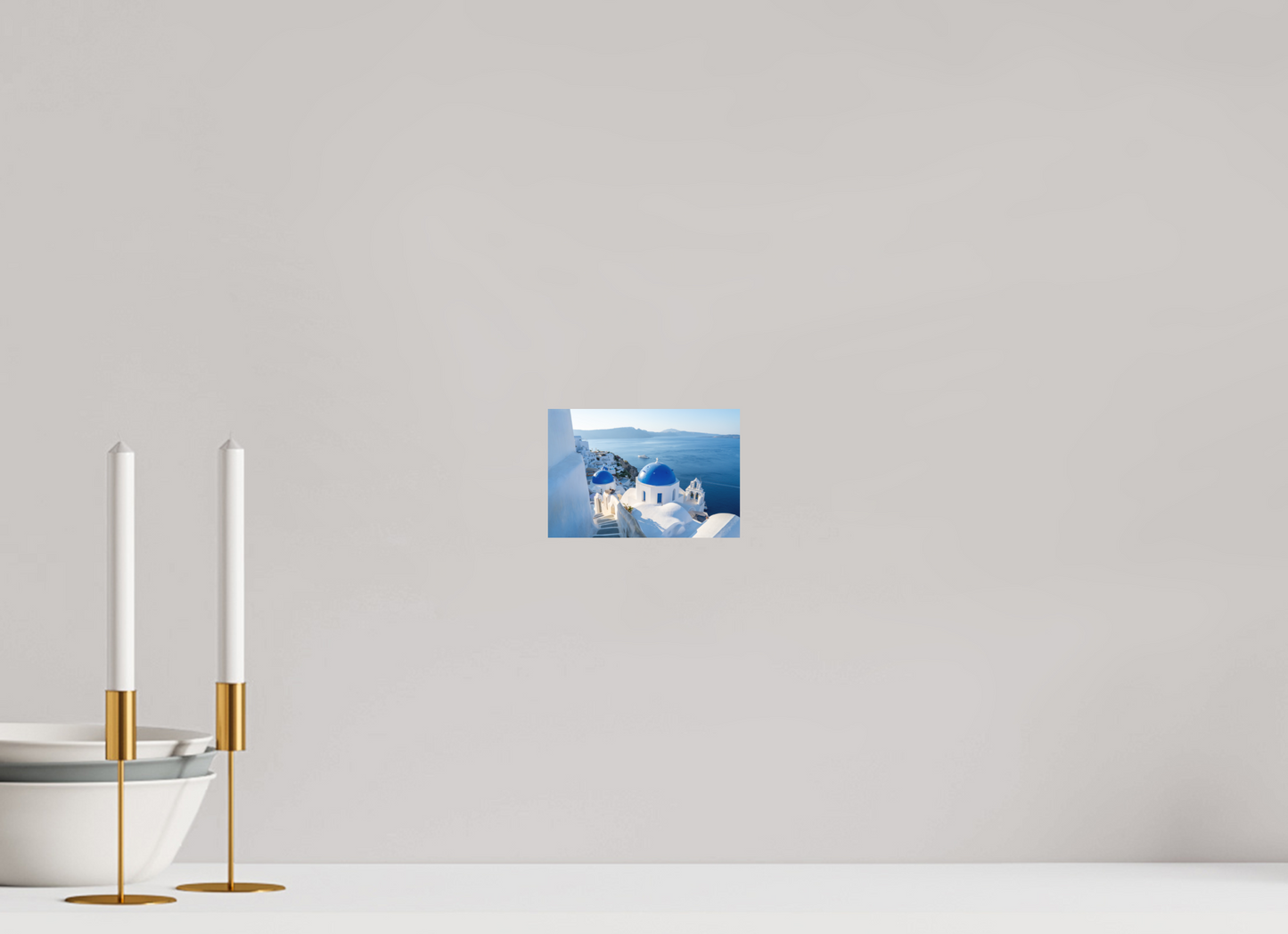 6 x 4″, Hahnemühle Photo Rag Bright White The Blue Domes of Oía