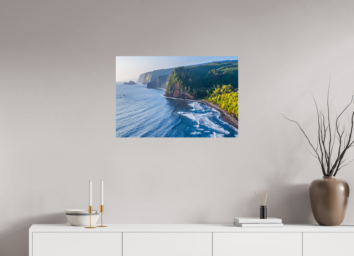 30 x 20″, ChromaLuxe HD Metal Print Soaring Above Pololū